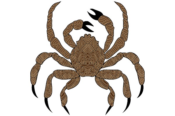 Stylized Brown Crab with Intricate Designs