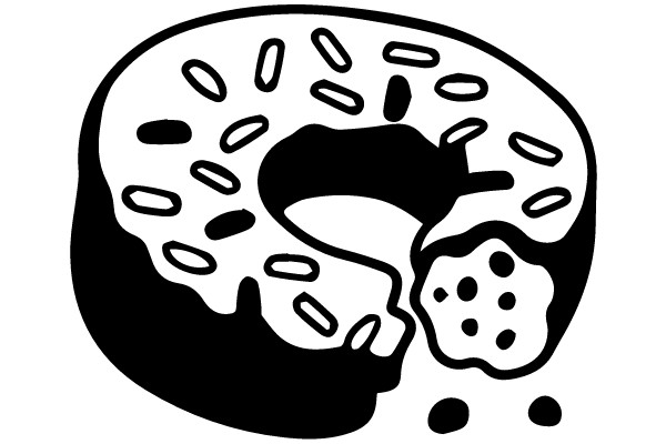 Broken Donut with Chocolate Glaze and Sprinkles