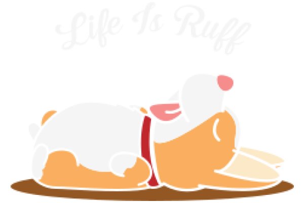 A Cozy Scene of a Stuffed Animal Dog, Resting on a Brown Surface with the Words 'Life Is Ruff' in the Background.