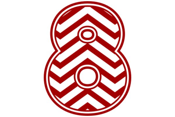 Stylized Red and White Logo with Circular Design