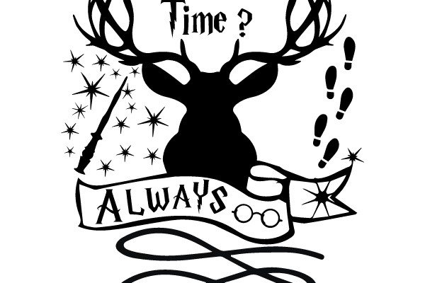 Time-Traveling Deer with 'Always' Banner and Wand in Motion