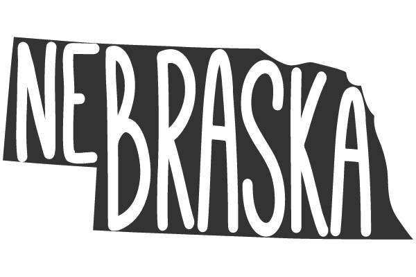 Nebraska State Outline with Text