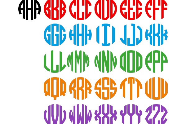 Monogram Font Styles Display