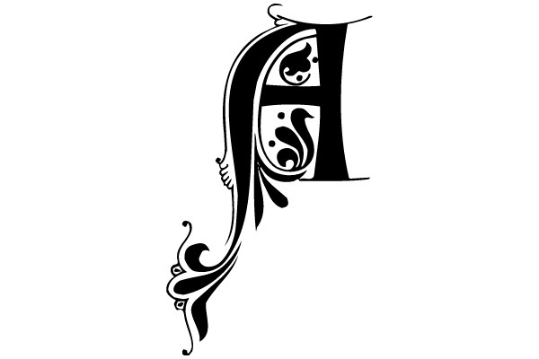 Art Nouveau Letter 'H'