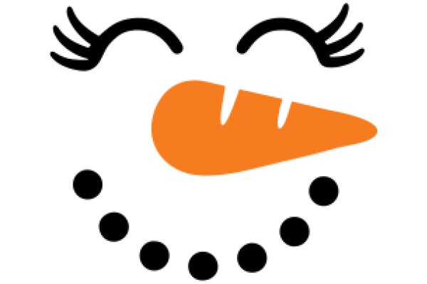 Smiling Carrot Emoji with Black Dots for Eyes and Mouth