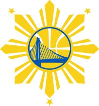 Vibrant Golden Star with Blue Basketball Logo