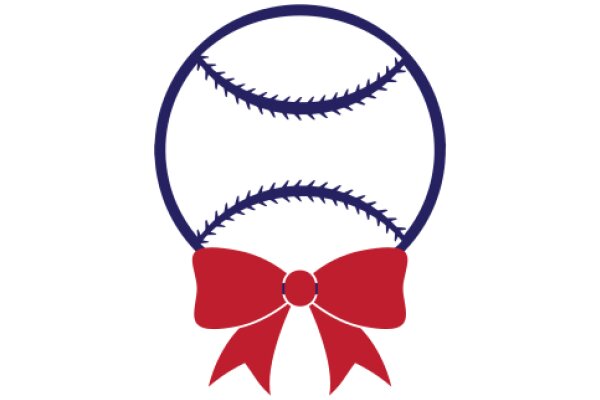 A Graphic Design of a Baseball and a Bow
