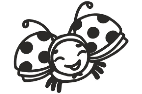 A Whimsical Drawing of a Ladybug with a Smile