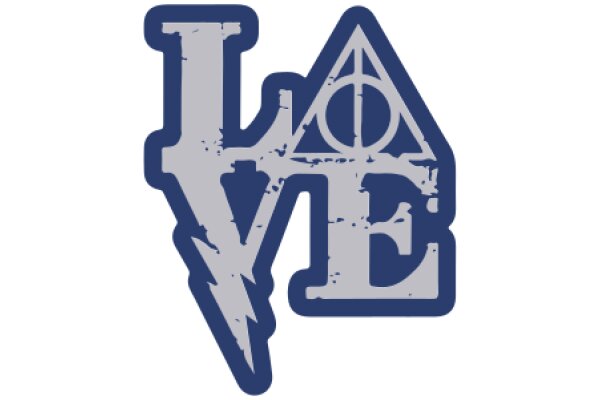 Stylized Logo of the Letter 'L' with a Distressed Blue Background and a Lightning Bolt Design