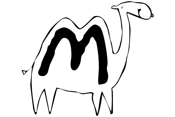 Simplified Camel with 'M' Symbol