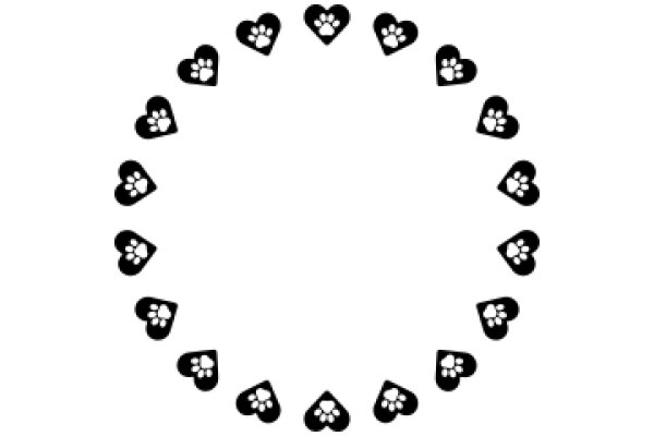 A Playful Display of Paw Prints and Hearts