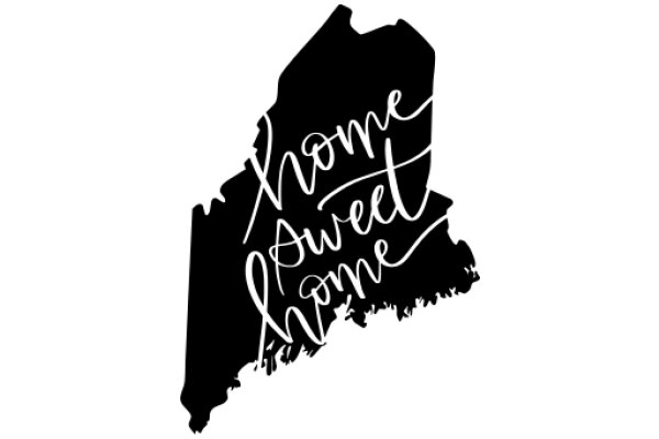 Home Sweet Home: A Silhouette of a State with a Handwritten Message of Affection and Longing