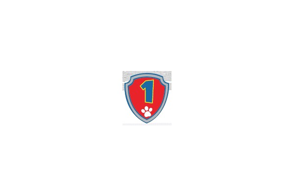 Badge with Number 1 and Paw Print