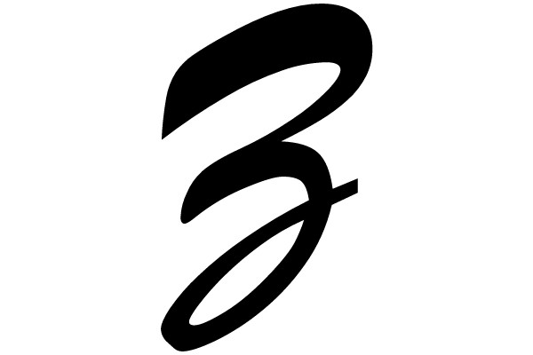 Stylized Letter 'B' in Black and White