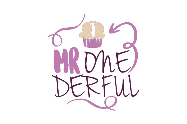 1st Birthday Cupcake Mr. One Derful