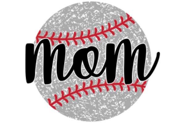 Mom: A Graphic Design of a Baseball and the Word 'Mom'