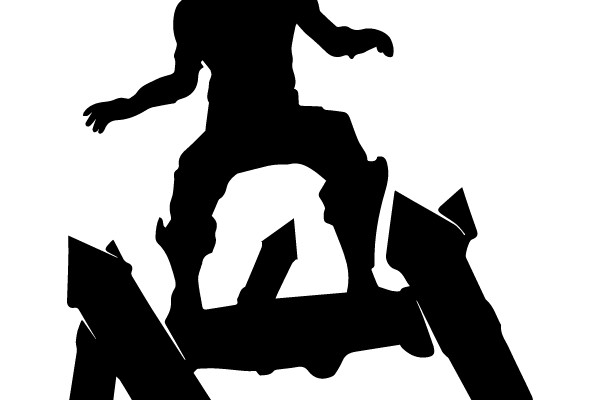 Silhouette of a Figure Performing a Trick with a Skateboard.