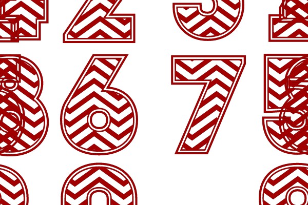 Bold Chevron Numerals: A Graphic Display of Numbers 1 through 0
