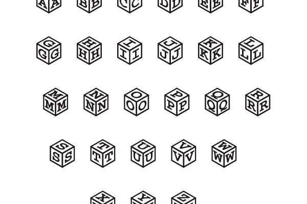 Alphabet Blocks: A Collection of Cubes with Various Letters