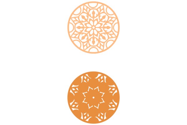 Two Beautiful Patterns: An Orange Flower and a Peach Mandala