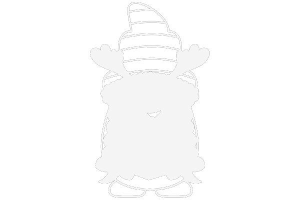A White Silhouette of a Cake-like Figure with a Smile