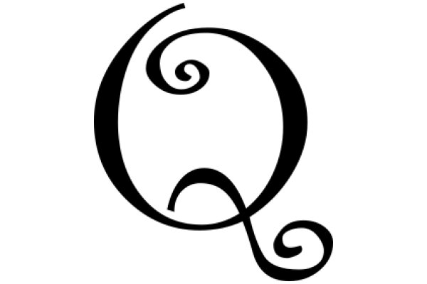 Stylized Letter Q with Swirls and Spirals
