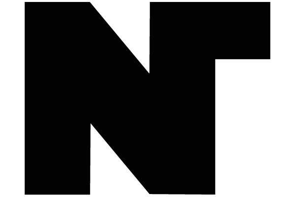 Bold Black Letter N on White Background