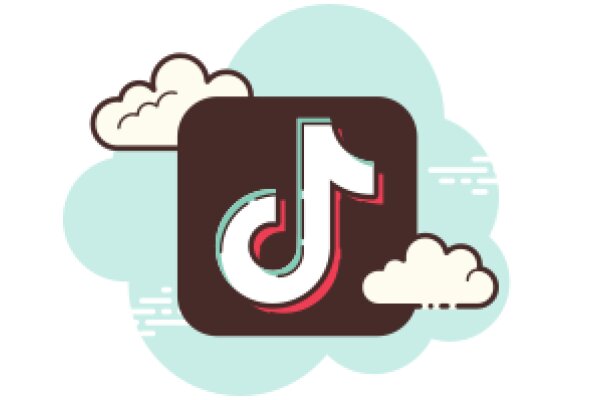 Digital Art: A Stylized Logo with a Cloudy Background and a Letter 'D' with a Curved Design