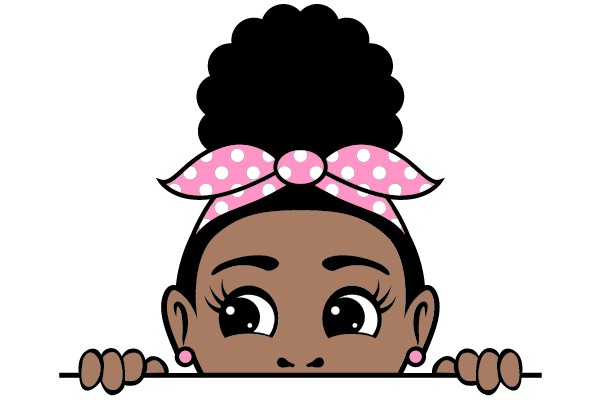 Peeking Out: A Cute Cartoon Character