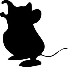 A Silhouette of a Mouse with a Tail, Standing on Two Legs