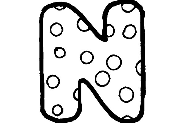 Polka-Dotted Letter N