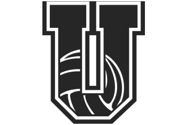Stylized University Logo with Volleyball Design Element
