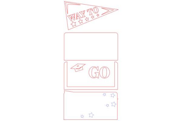 A Graphic Design of a Way to Go Sign with Stars and a Graduation Cap
