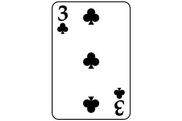 Three of Clubs Playing Card