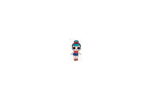Adorable Blue-haired Doll with Red Accessories