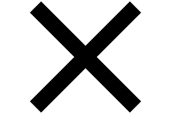 Simplistic Black X on White Background