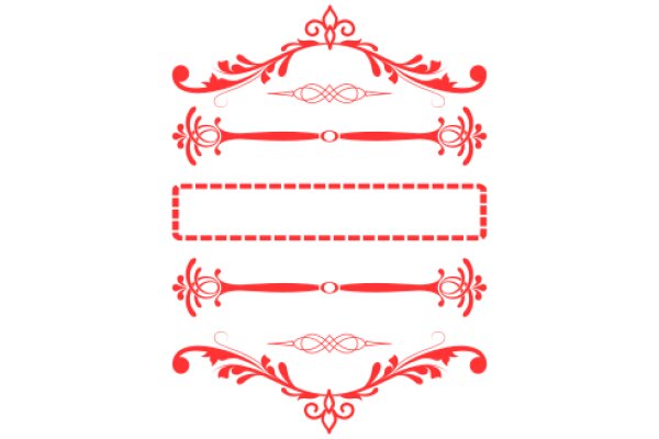 Elegant Red Decorative Designs on White Background