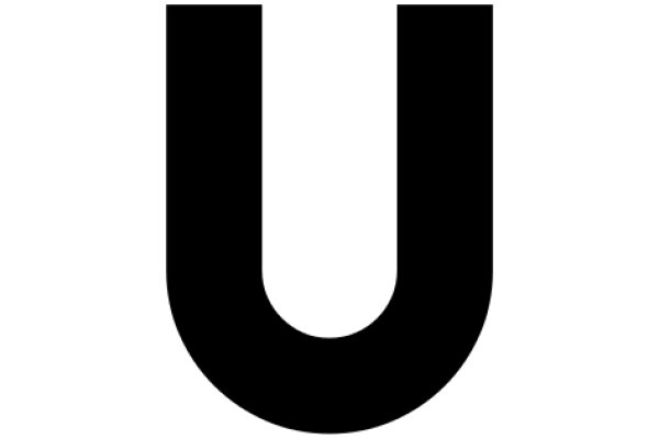 Simplicity in Design: A Black 'U' on a White Background