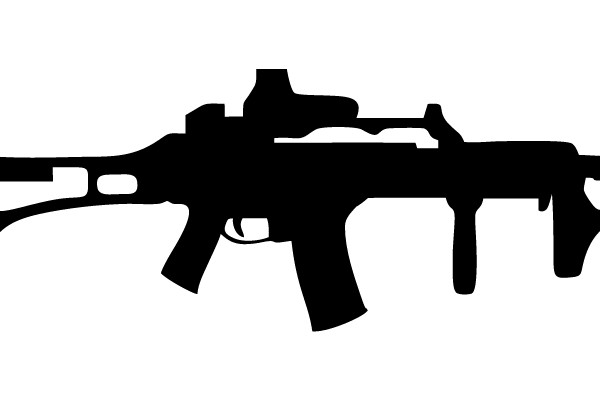 Black Silhouette of an Assault Rifle