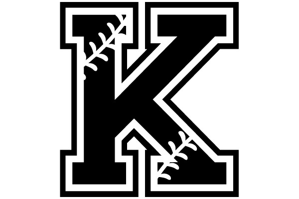 Stitched Baseball Bat Letter K