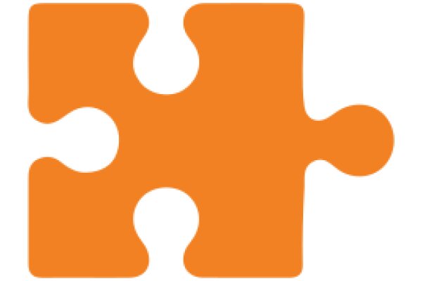 Orange Puzzle Piece on White Background