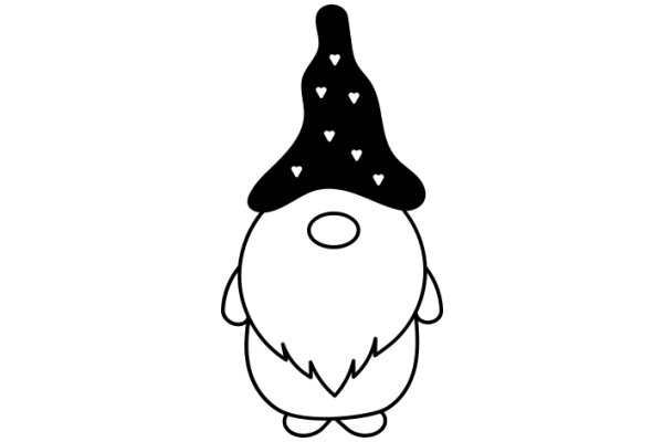 A Whimsical Illustration of a Character with a Wizard's Hat and a Heart-Shaped Body