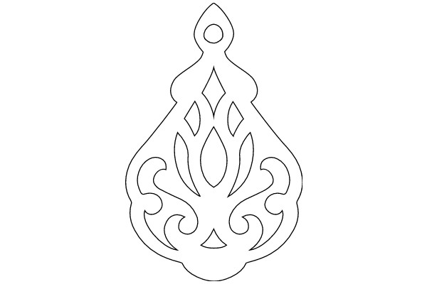 Stylized Geometric Design with a Diamond Motif