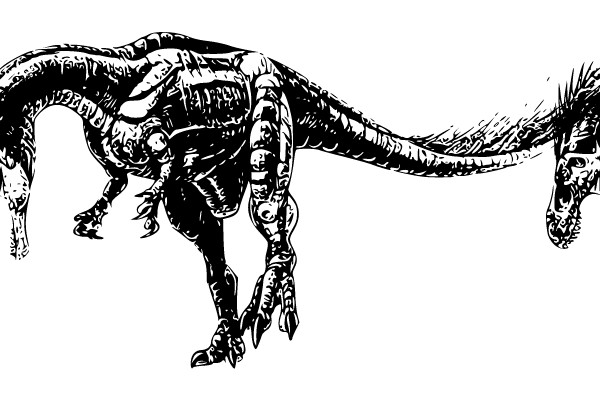 Predatory Majesty: The Majestic T-Rex in Monochrome