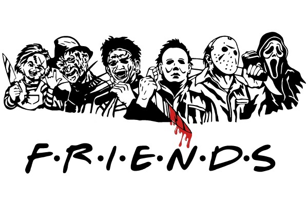 Friends: AGroup of People with a Bloody Knife
