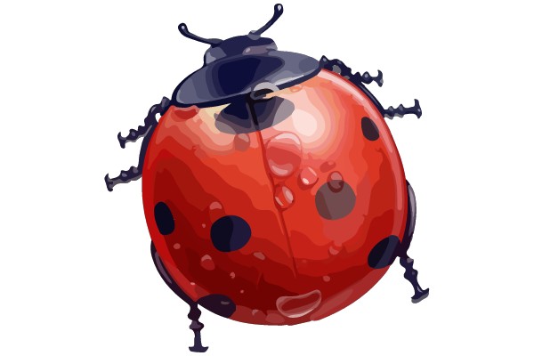 Ladybug in Water Droplets