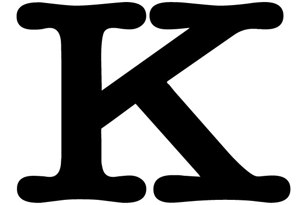 Bold Typography: The Letter 'K' in Black