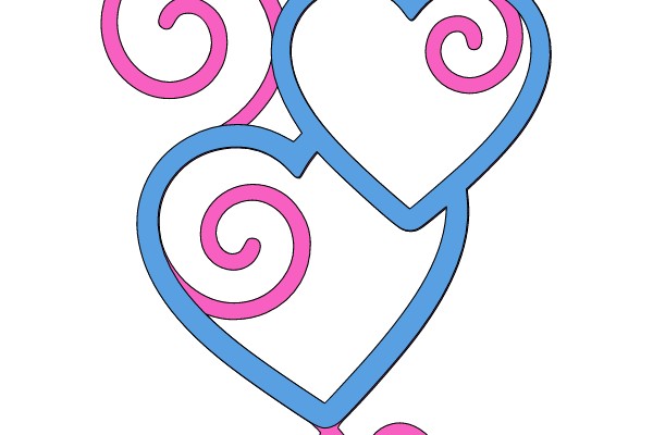 Entwined Hearts with Swirls