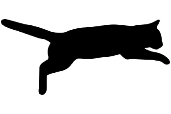 Silhouette of a Cat in Motion