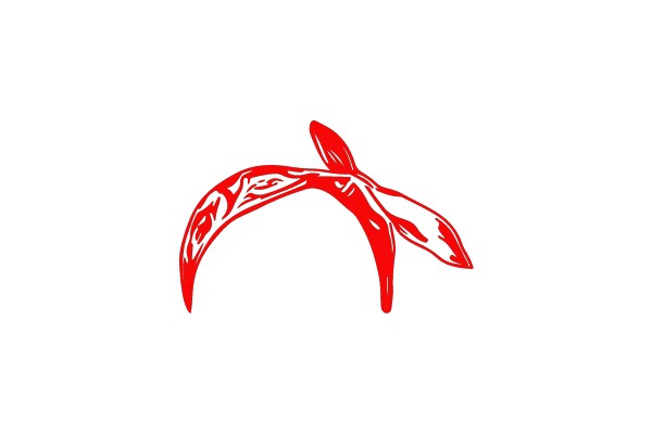 Red Ribbon with White Background